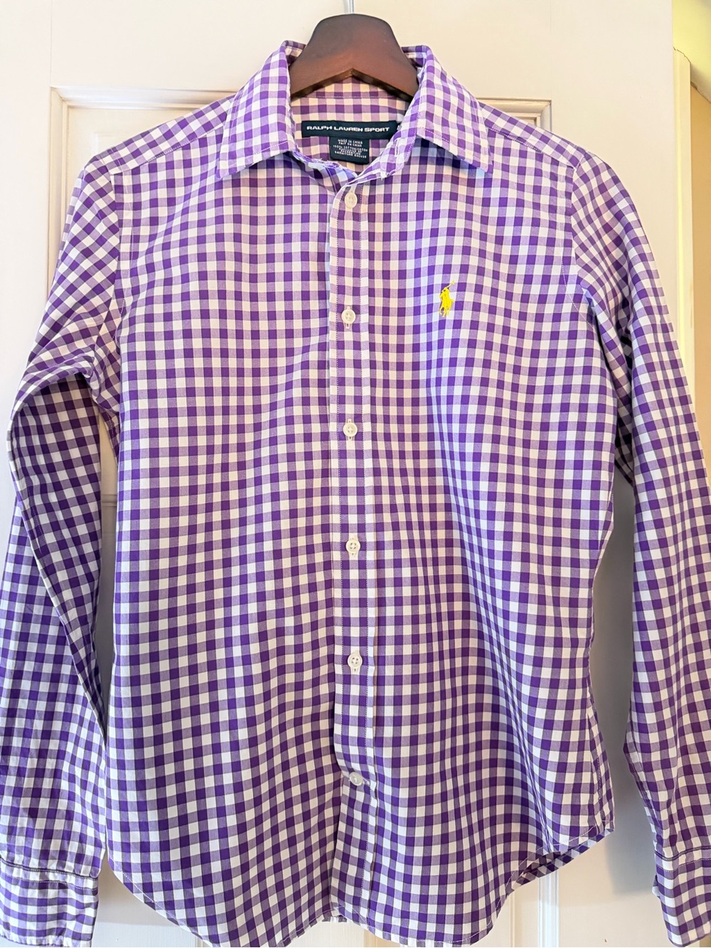 Ralph Lauren Purple and White Checkered Button-Down Shirt - Picture 2 of 5
